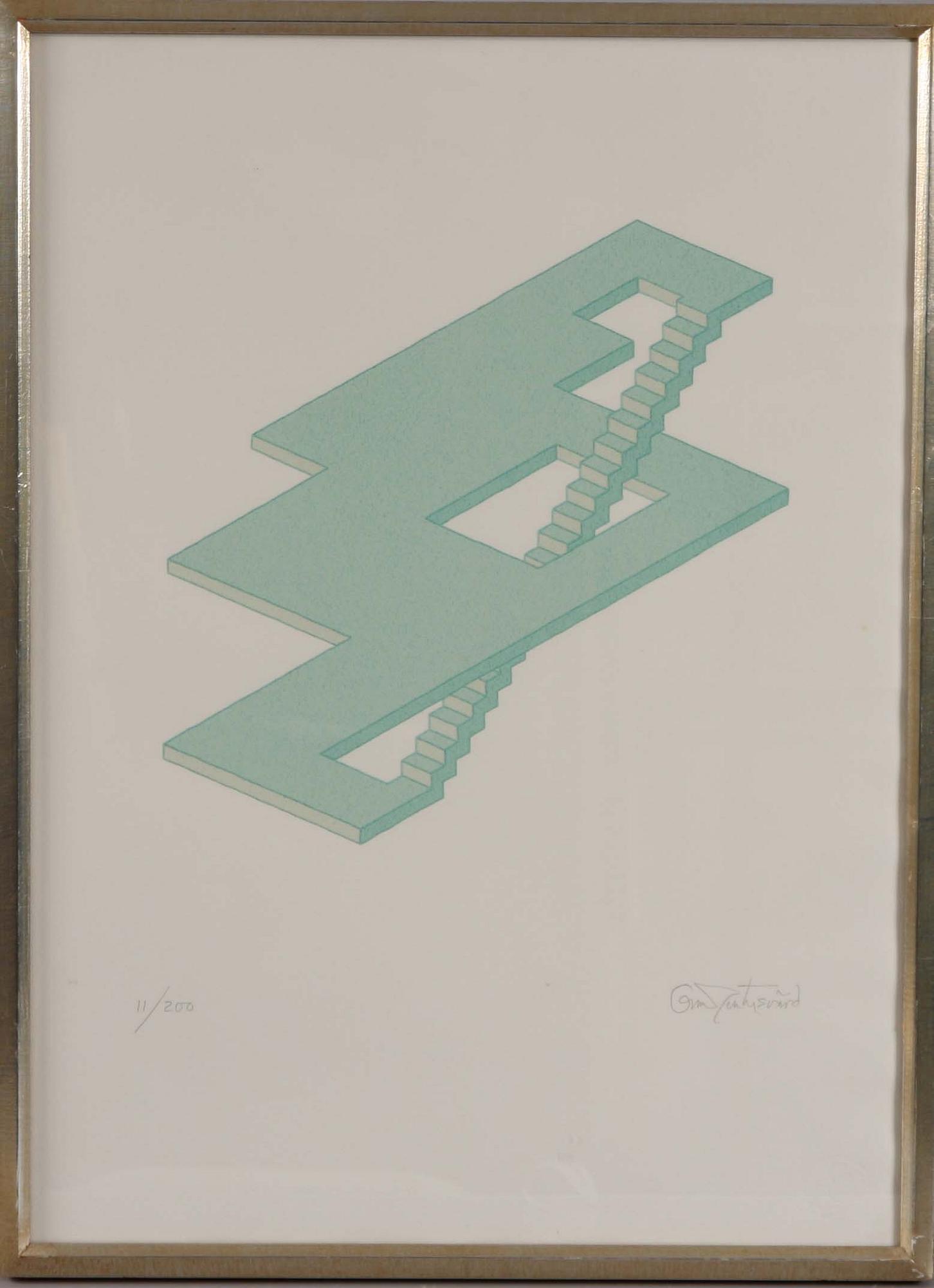 OSCAR REUTERSWÄRD, färglitografier, 2 st, sign o numr 1/200 samt EA.