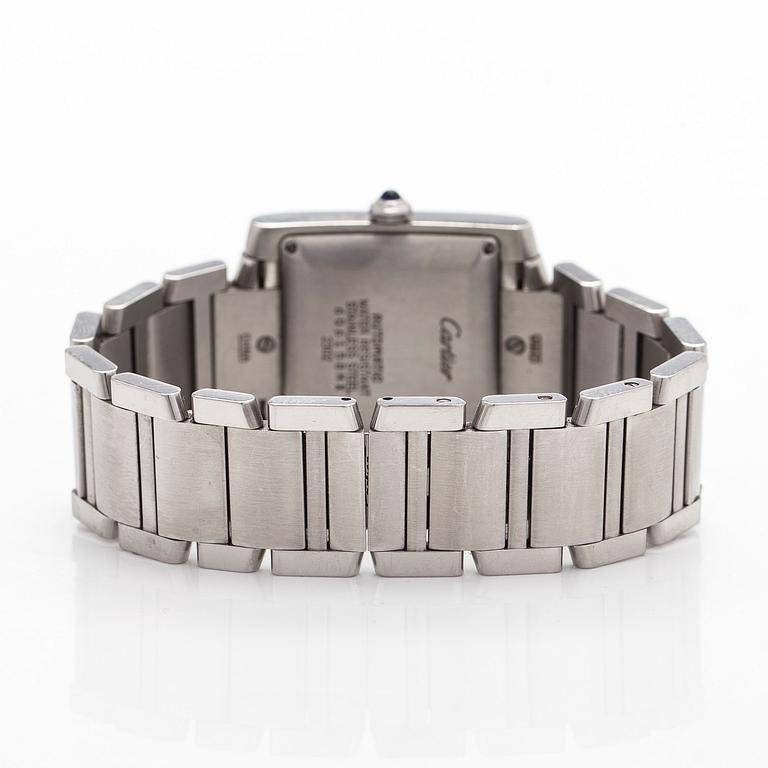 Cartier, Tank Francaise, wristwatch, 28 x 24 (32) mm, steel, automatic.