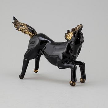 PINO SIGNORETTO, a glass sculpture of a horse, Murano, Italy, signed.