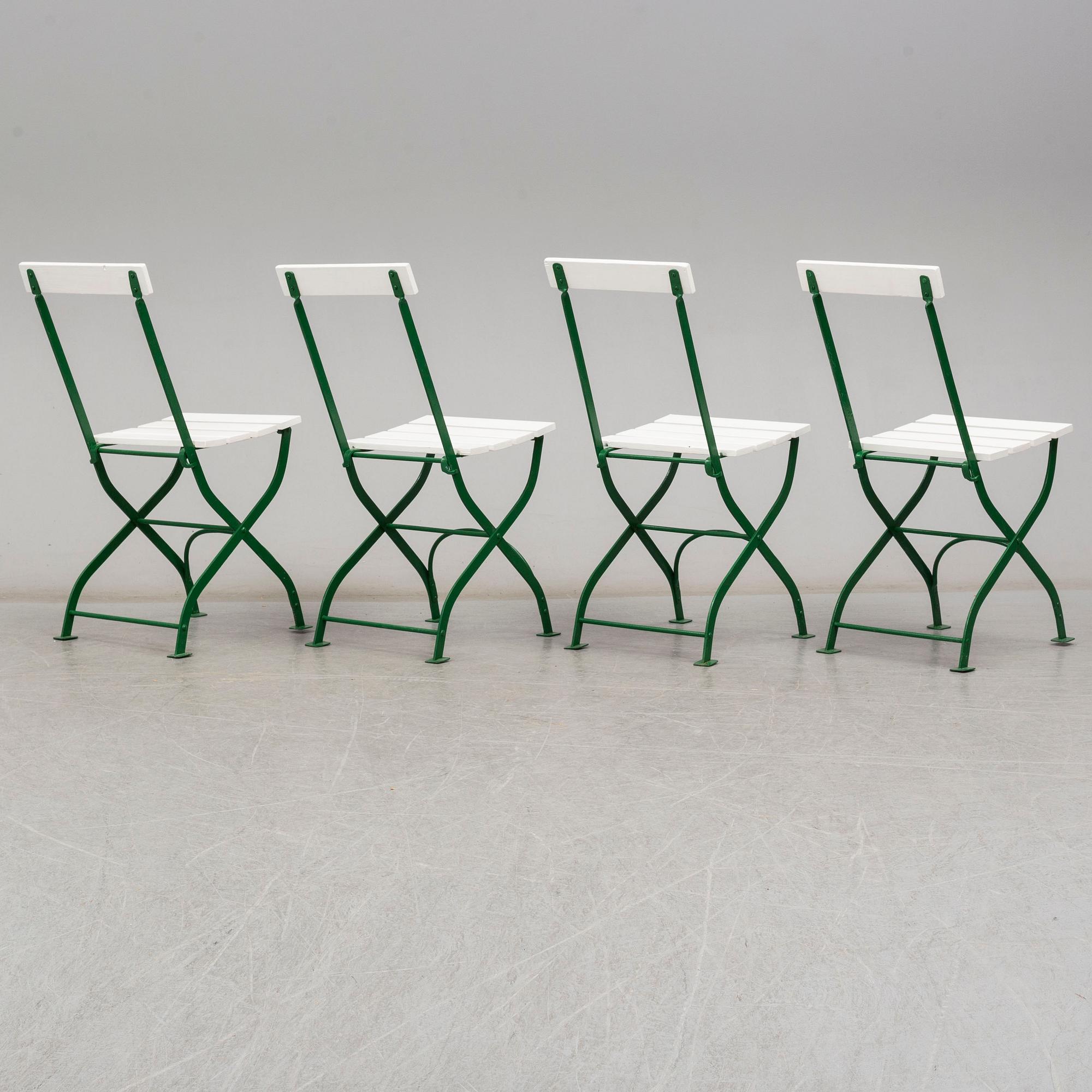 A set of mid 20th Century garden chairs.