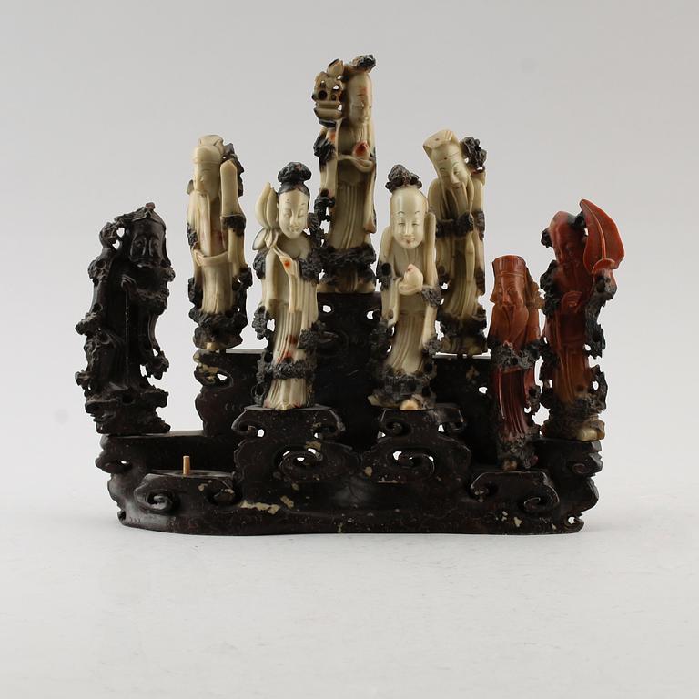 SKULPTUR, soapstone, Kina, 1900-tal.