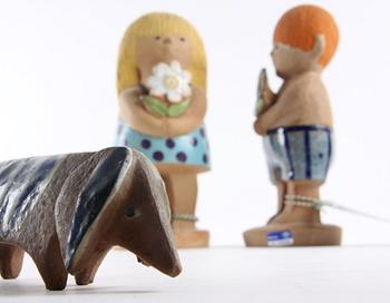 FIGURINER, 3 st, stengods, Lisa Larson, Gustavsberg.