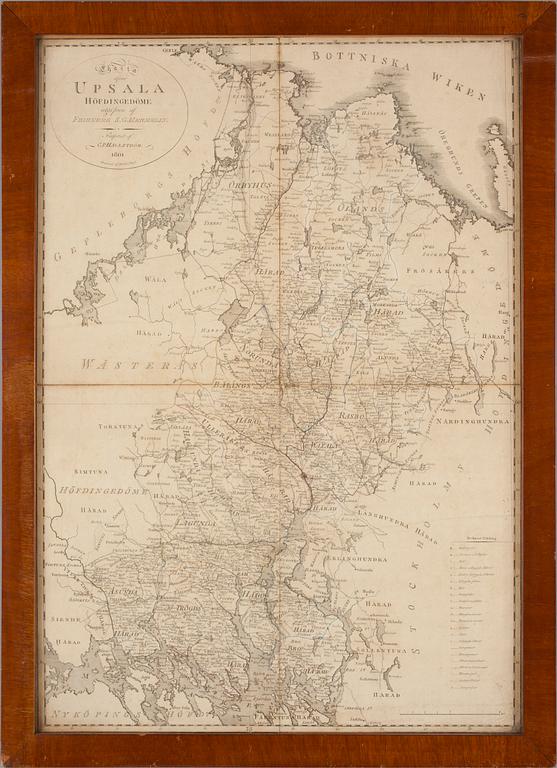 KARTA, "Upsala Höfdingadöme 1801".