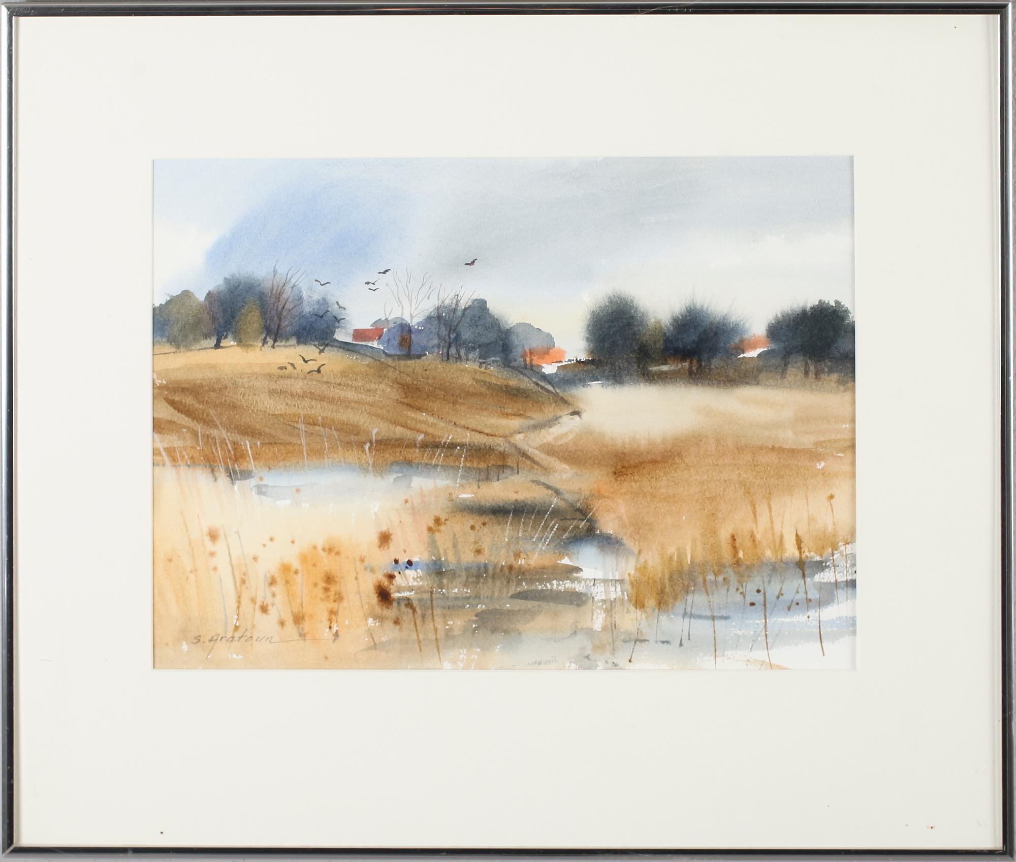 SARO ARATOUN, akvarell, signerad.