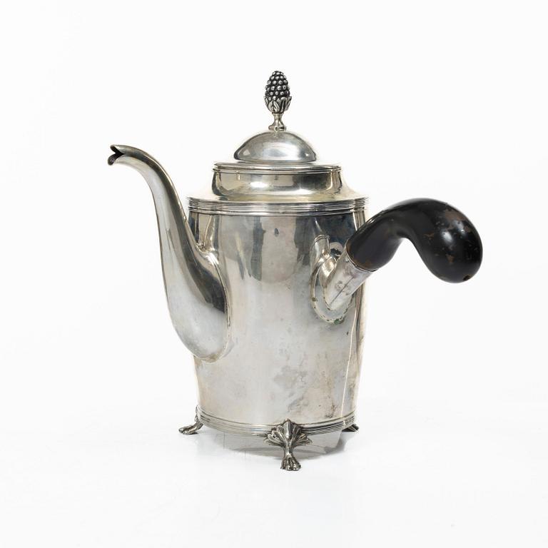 Andreas Isberg, choklad-/kaffekanna, silver, empire, Skänninge 1816.
