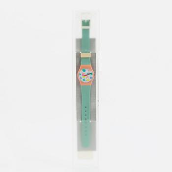 Swatch, Blue Lolly, wristwatch, 25 mm.