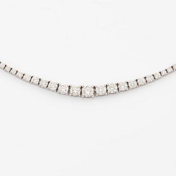 Necklace, 18K white gold set with brilliant-cut diamonds.