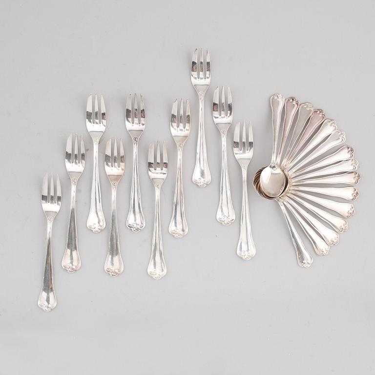 BESTICK, 25 delar, silver, Mema, "Symfoni", 1950/60-tal. Vikt ca 429 g.