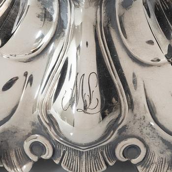 A silver candelabrum, marks of Kultakeskus Oy, Hämeenlinna, Finland 1965.