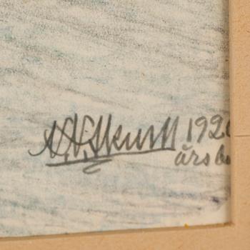 NILS NILSSON SKUM, blandteknik, signerad och daterad 1920.