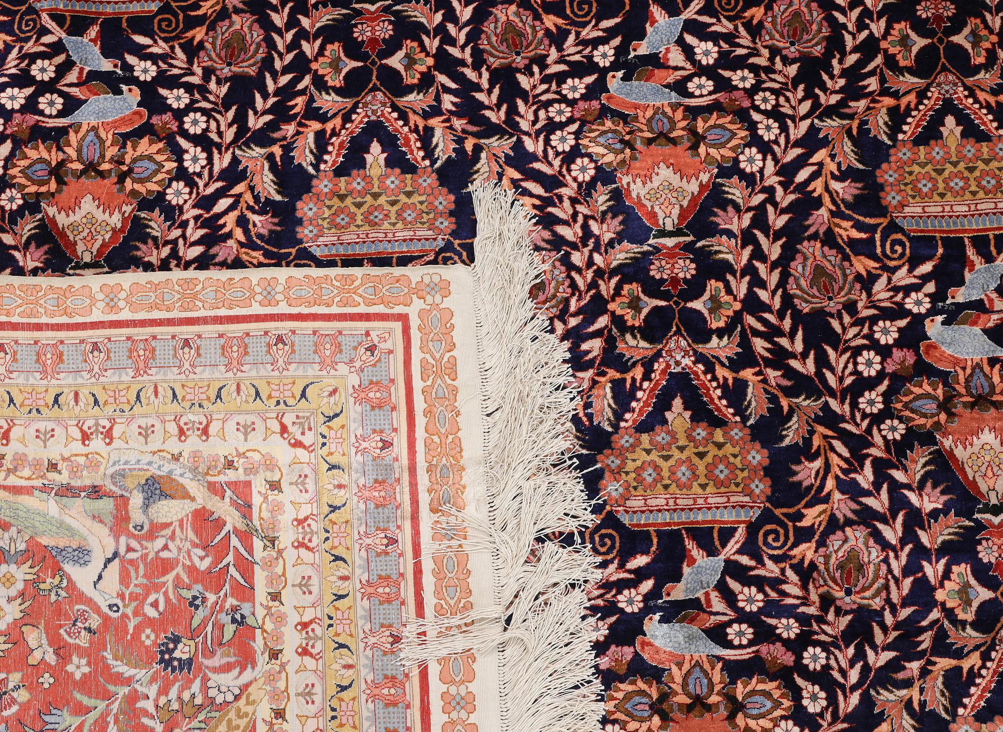 Carpet, Oriental silk, 373 x 274 cm.
