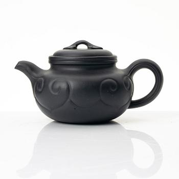 Zhou Guizhen, A 'ruyi' blue yixing teapot, 1980s.