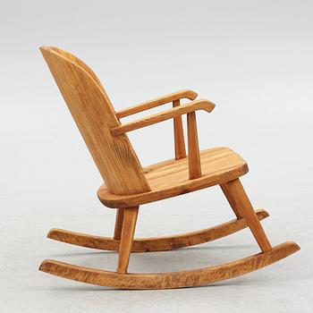 A pine rocking chair, Åby Möbelfabrik, Sweden, 1930's/40's.