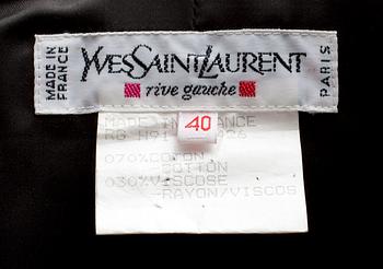 An two-piece Yves Saint Laurent suit, prob winter 1991.