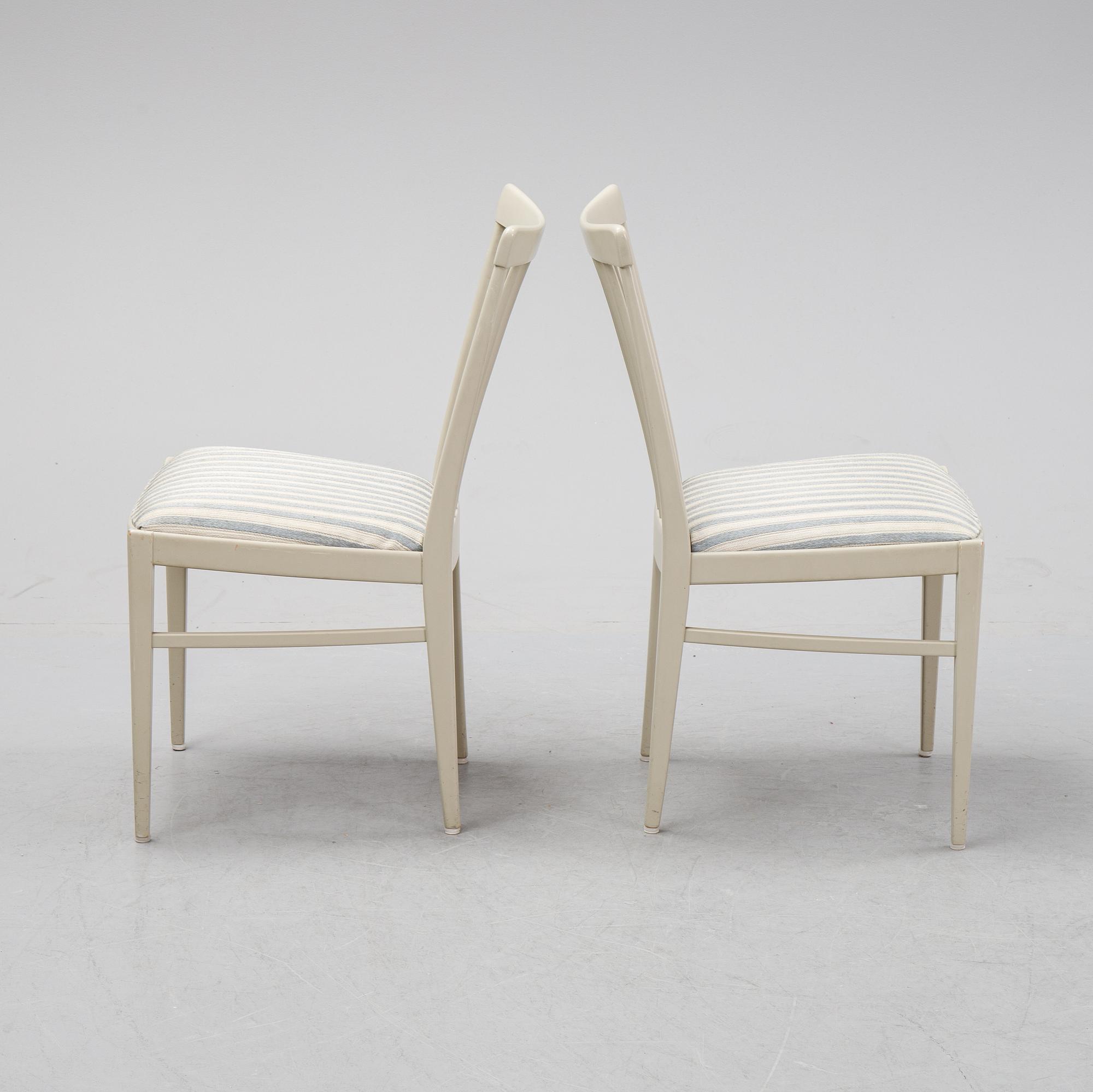 A dining table and six chairs by Carl Malmsten for Bodafors.