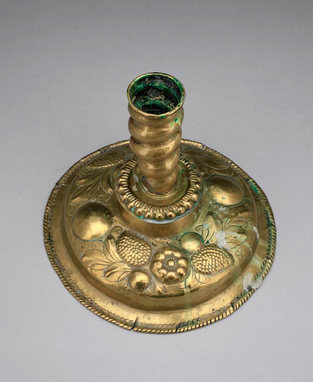 LJUSSTAKE, mässing, 1700-tal.