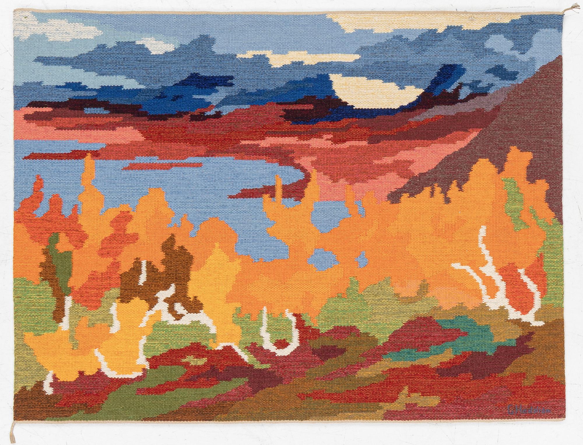 Gösta Hedström, picture tapestry, "Autumn at Lapporten", Gammelstad Handväveri.
