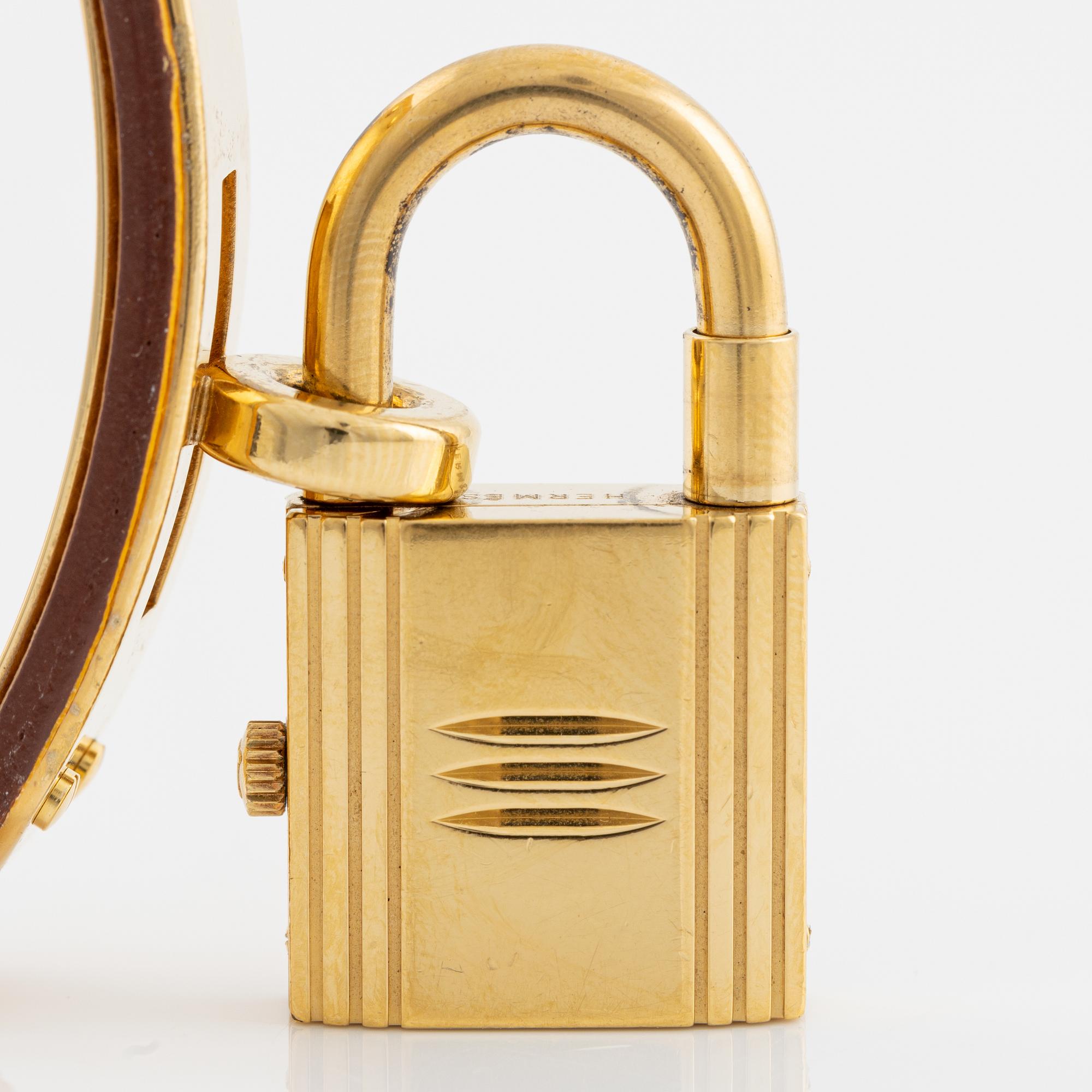 Hermès, Kelly Lock, armbandsur, 20 x 20 (37,5) mm.
