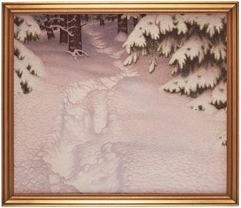 Gustaf Fjaestad, Traces in the snow.