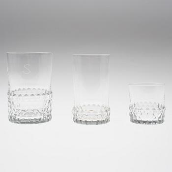 INGEBORG LUNDIN, glasservis, 35 delar, glas, "Silvia", Orrefors.