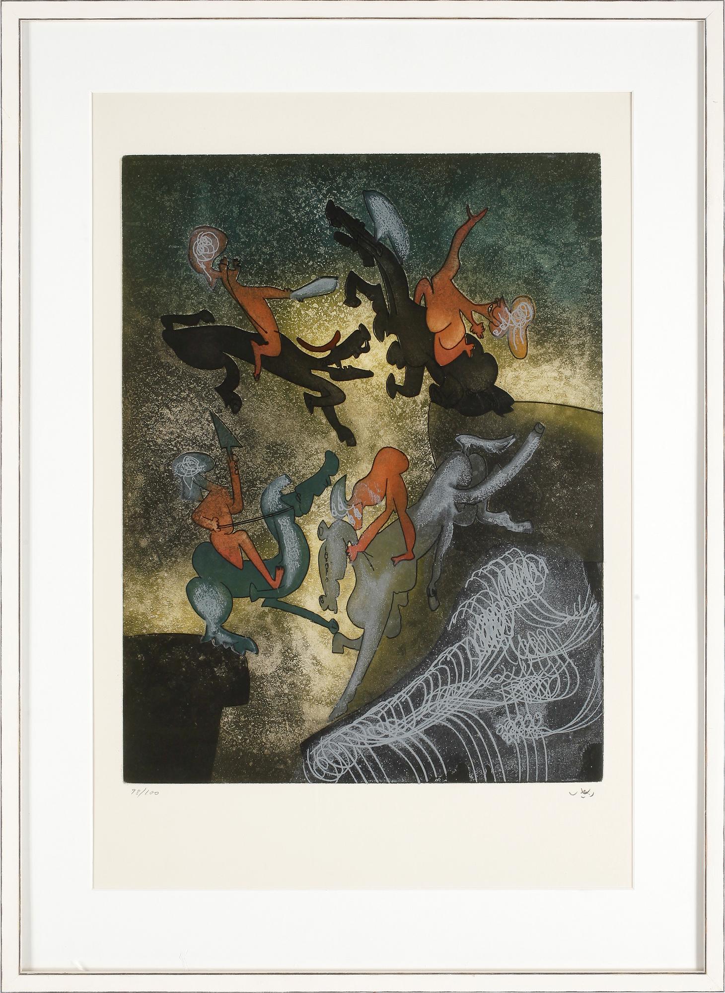 ROBERTO MATTA, färgetsning, signerad numrerad 98/100.