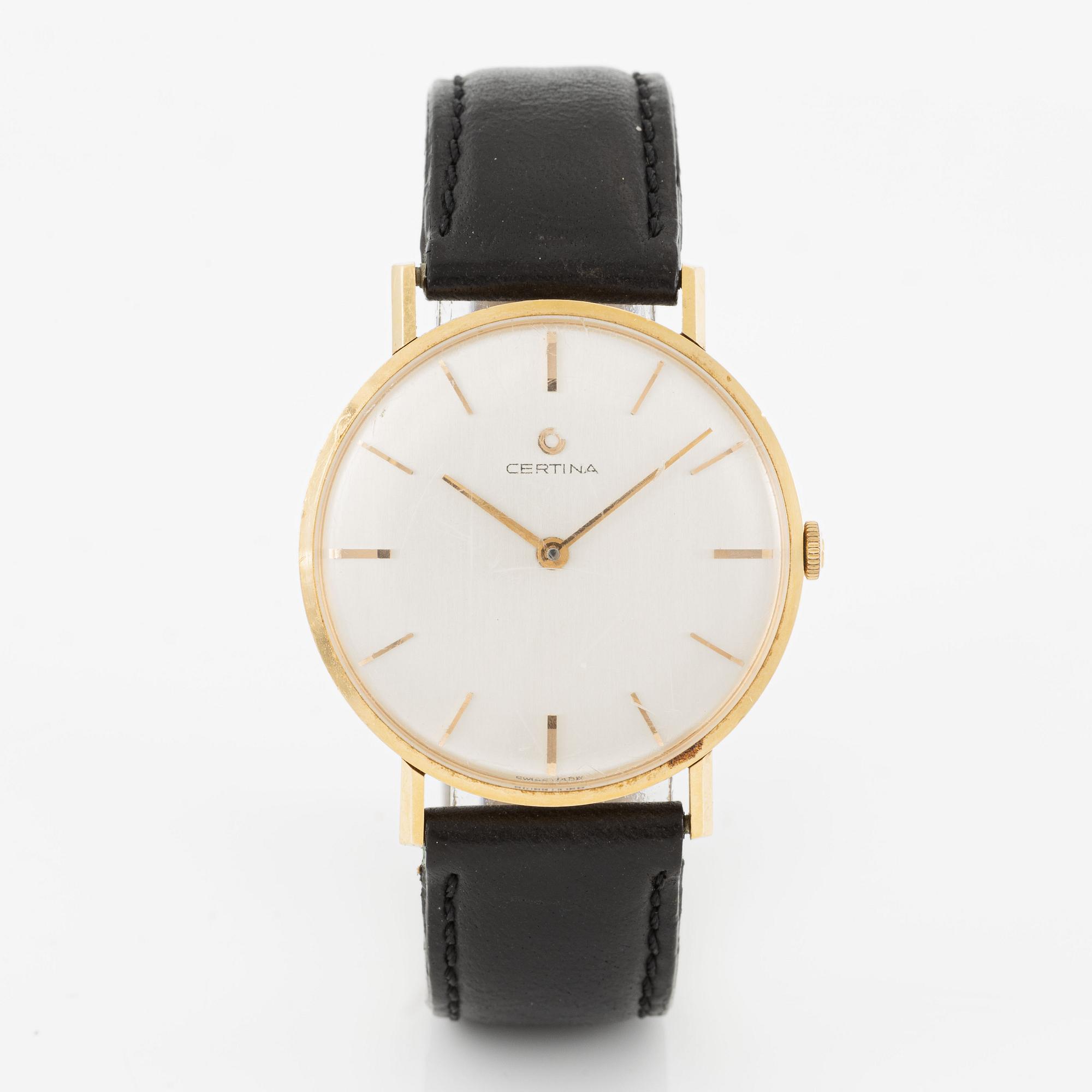 Certina, wristwatch, 18K rose gold, 34 mm.
