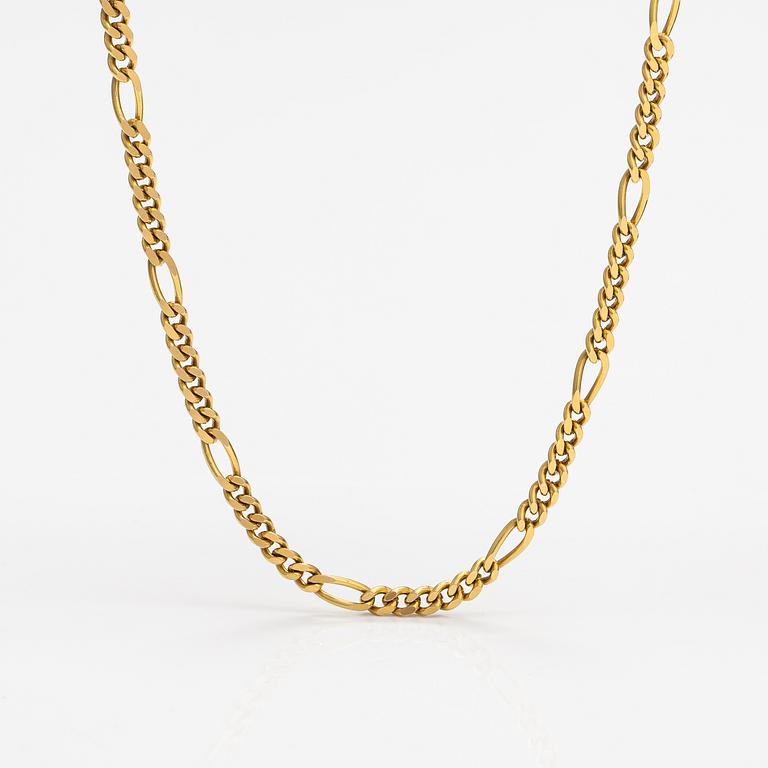 An 18K gold neckalce with stones. Erling Kaj Oy Ab, Helsinki 1977.