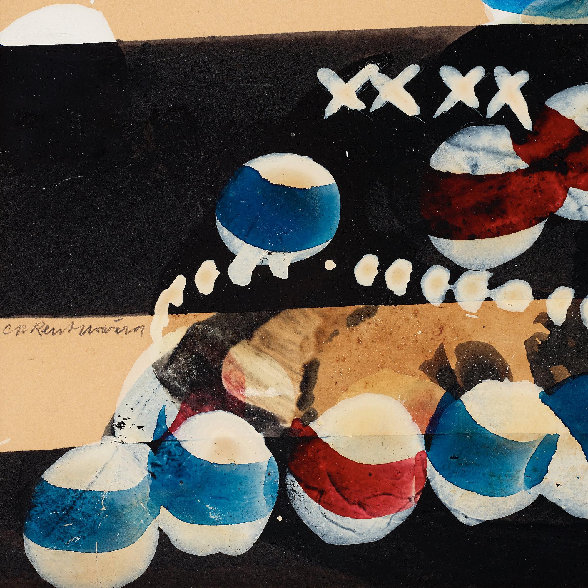 CARL FREDRIK REUTERSWÄRD, laquer and tempera on paper panel, signed CF Reauterswärd.