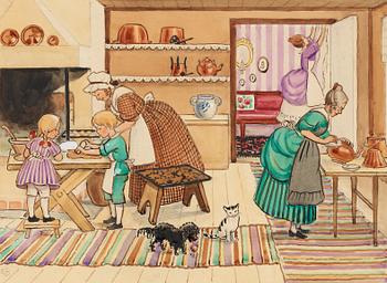 Elsa Beskow, Tant Brun bakar pepparkakor med Petter och Lotta.