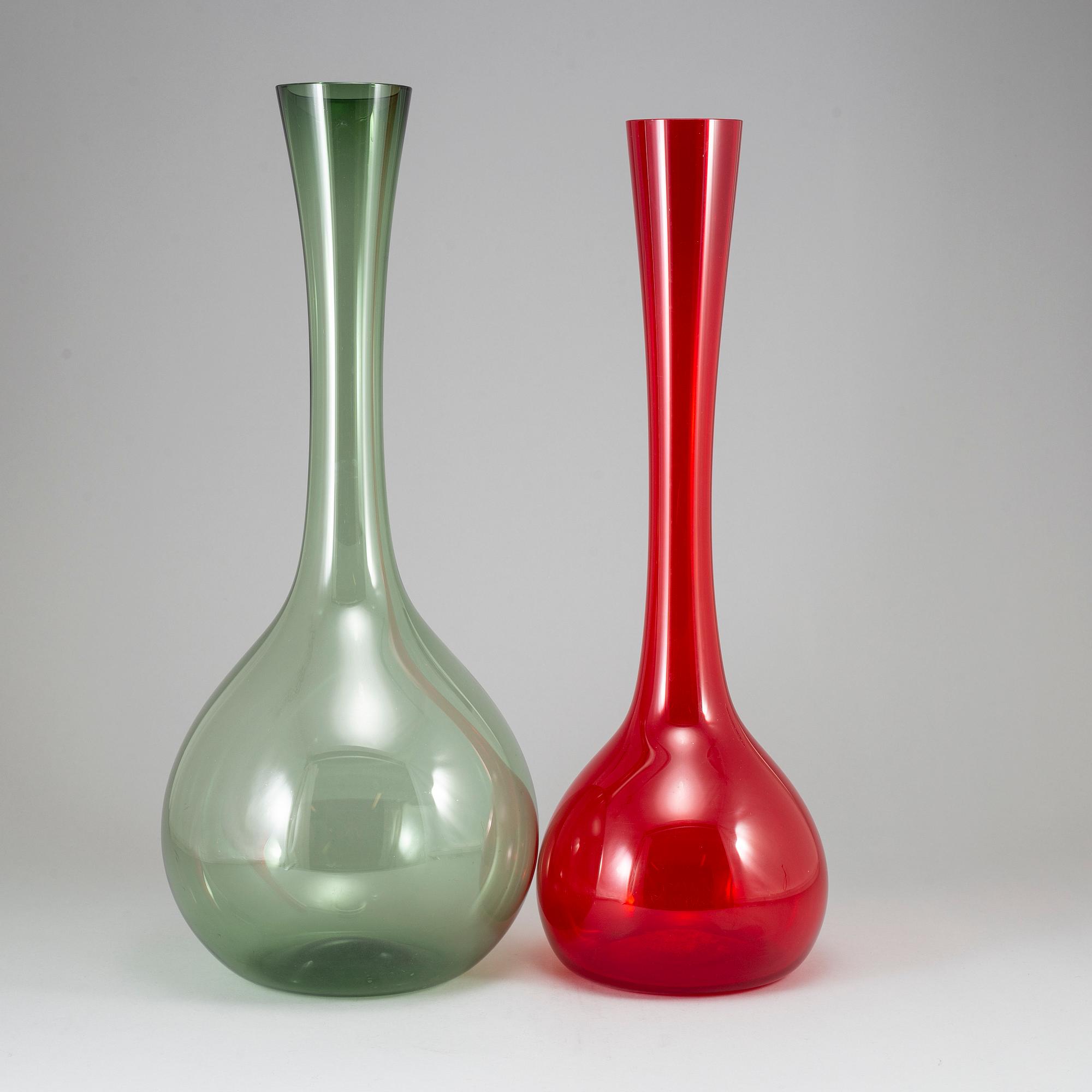 ARTHUR PERCY, two glass vases.