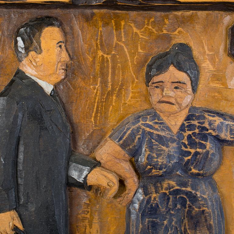 TRÄTAVLA, a tergo signerad i blyerts "W. BERGSTRÖM, Sävjö, 1948.