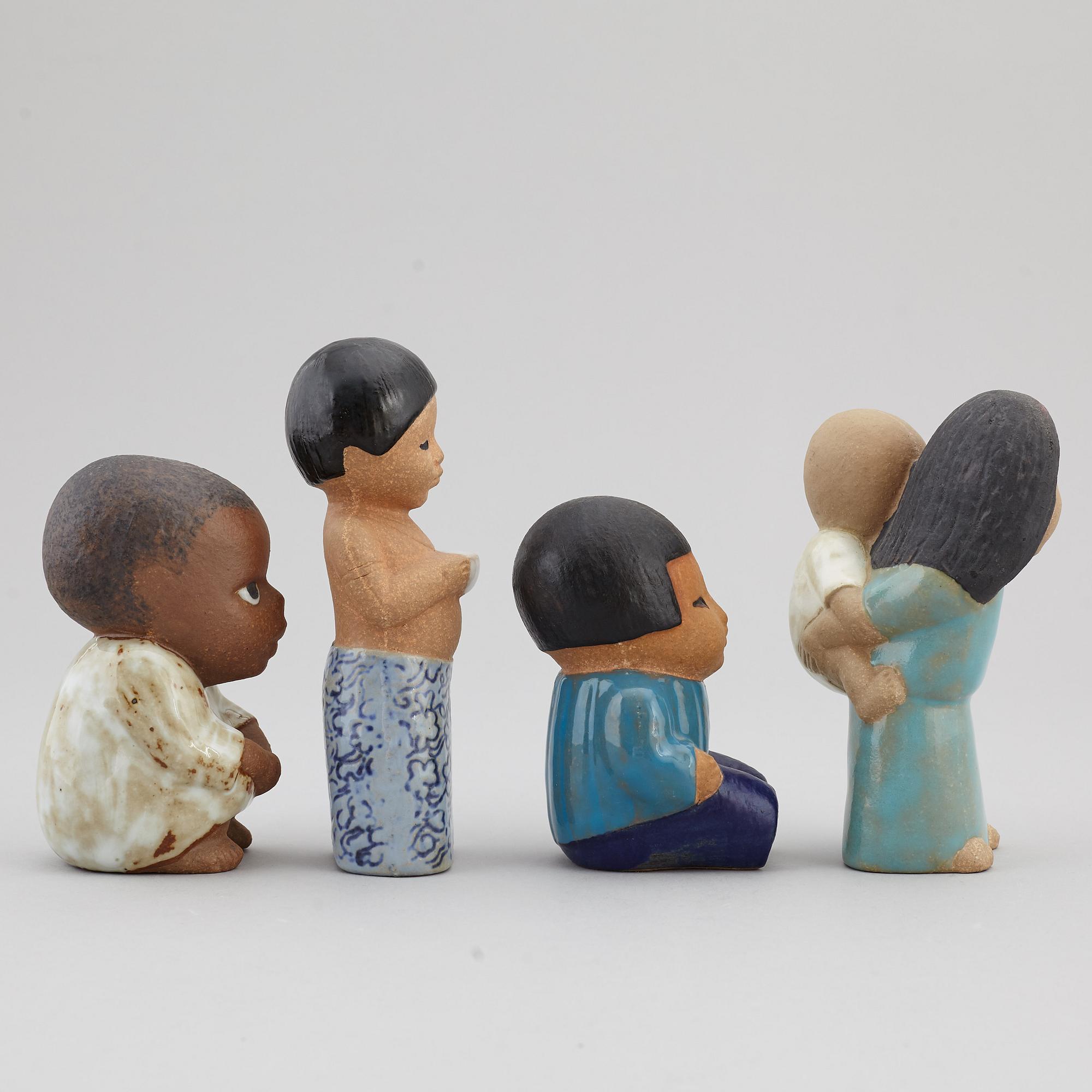 LISA LARSON, figurer, 8 st, stengods, Gustavsberg.