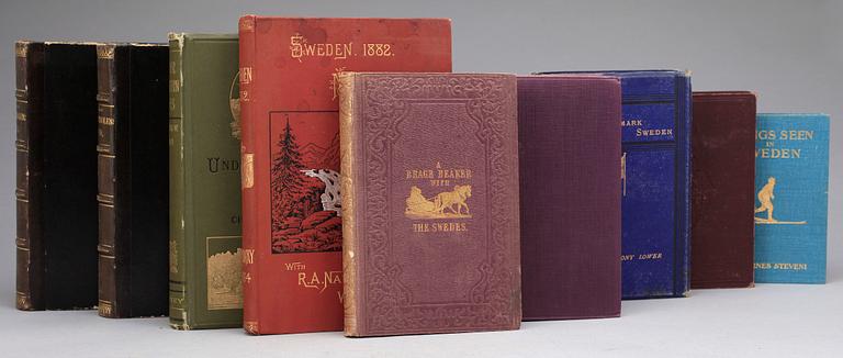 BÖCKER, 9 st, bla "Under Northern Skies" av Charles W Wood, London 1886.