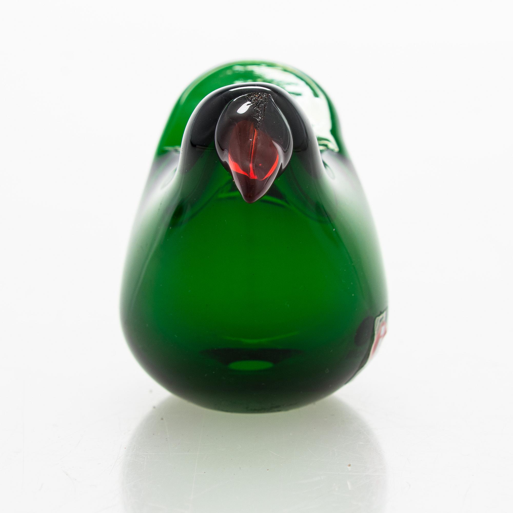 Oiva Toikka, glass bird signed Oiva Toikka Nuutajärvi Notsjö. 1972-78.