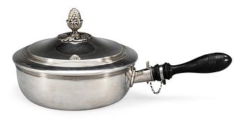 83. A swedish silver-plated preparation bowl with cover, by AG Dufva.