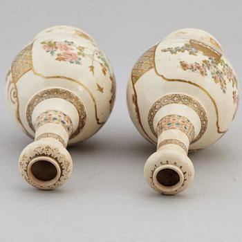 A pair of satsuma vases, Japan, Meiji (1868-1912).