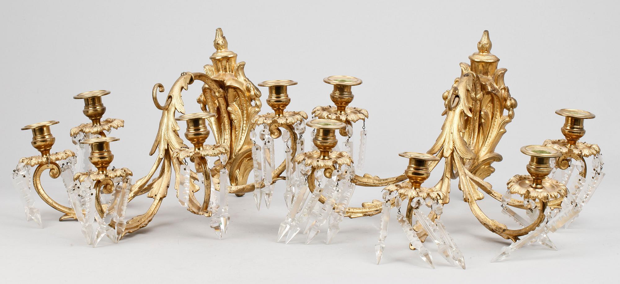 VÄGGAPPLIQUER, ett par, oscarianska, 1800-talets slut.