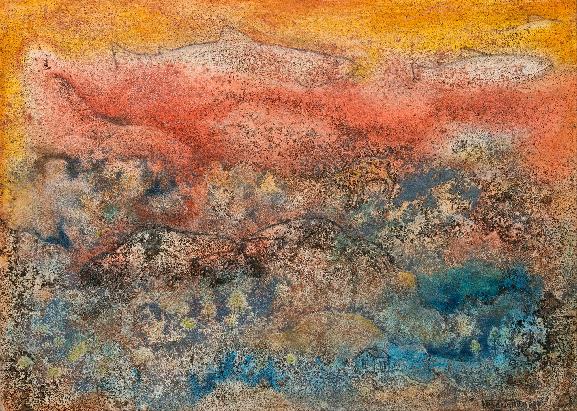 Vesa Junttila, oil on canvas, signed and dated -87.