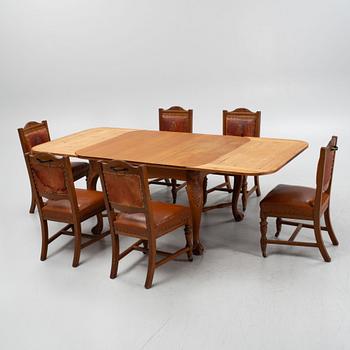 A seven-piece dining group, early 20th century.
