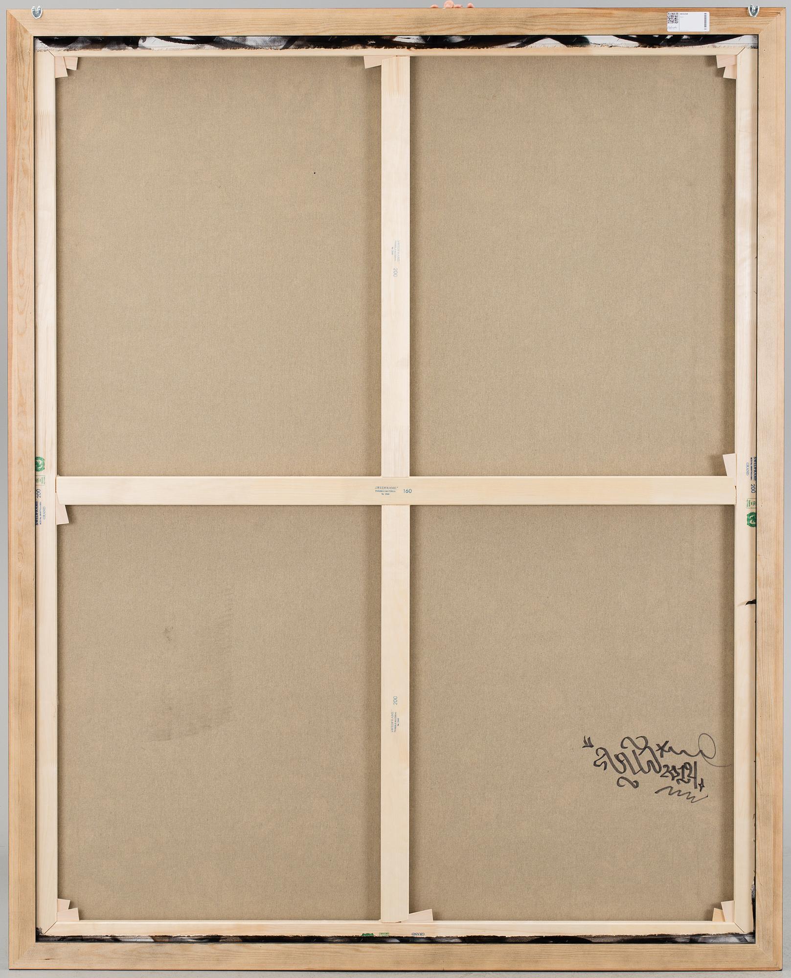 NUG, spray on canvas, signed and dated on verso, 2014.