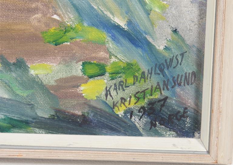 KARL DAHLQVIST, olja på duk. Sign o dat 1937.