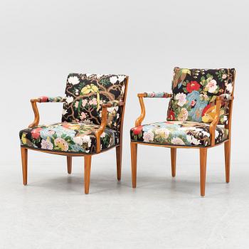 Josef Frank, karmstolar, 2 st, modell 969, Firma Svenskt Tenn.