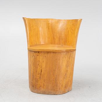 A pine chair, mid 20th Century.
