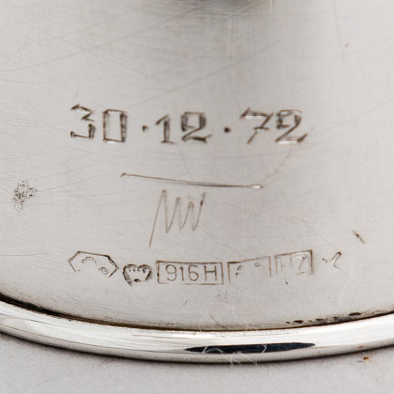 Tapio Wirkkala, Kandelaber TW 202, silver (916), Kultakeskus, Tavastehus 1961.