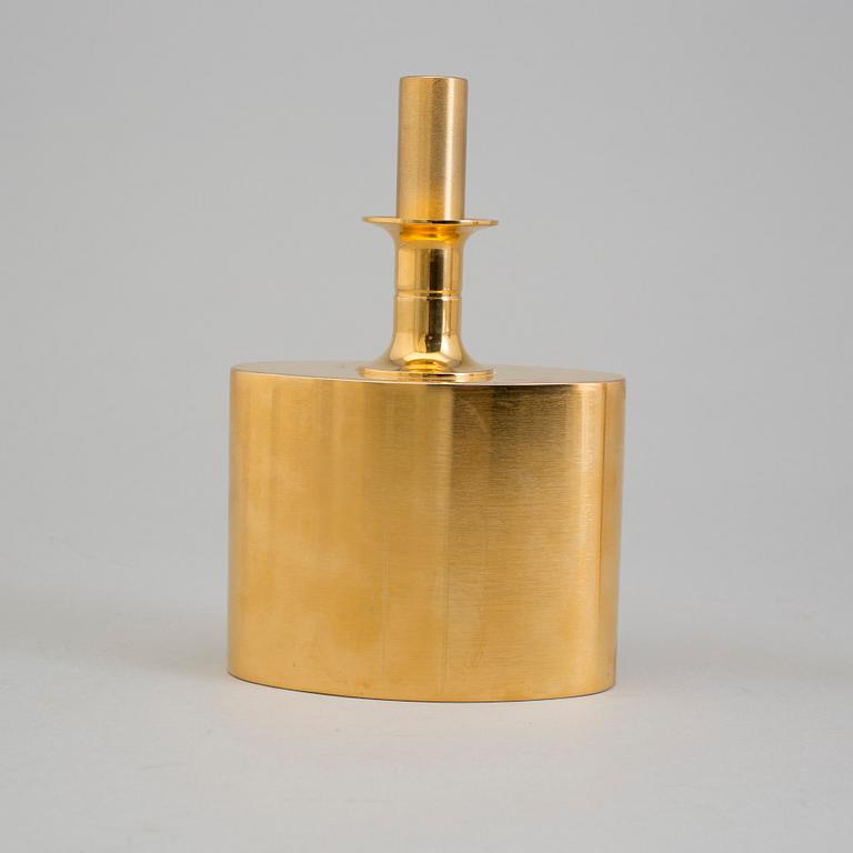 A gilt brass bottle and five glasses from Skultuna, 1989-96.