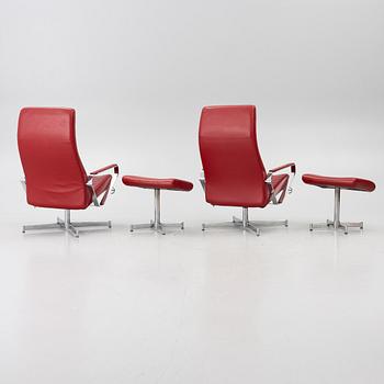 Pair of armchairs with footstool, “Vitesse”, Bolia.