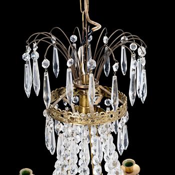 A Empire style chandelier, mid 20th Century.