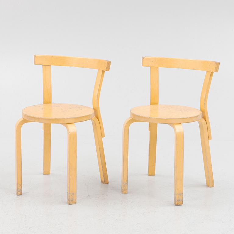 Alvar Aalto, stolar, 6 st, modell 69, Artek, Finland, 1900-talets andra hälft.