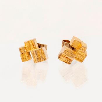 Björn Weckström, earrings "Kultatornit/Gold Turrets" 14K gold, Lapponia 1967.