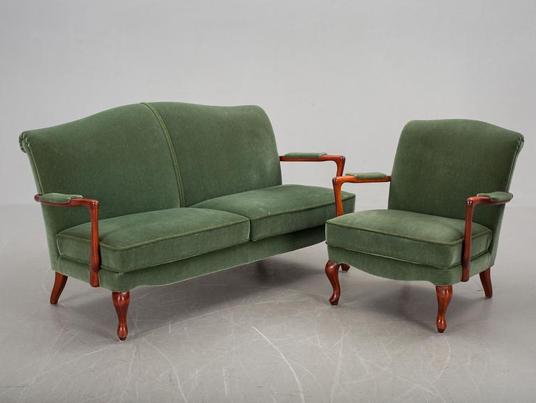 SOFFA och FÅTÖLJ, Bröderna Andersson, 1900-talets mitt.